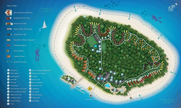 Karte zum Schnorcheln Kurumba Malediven Resort